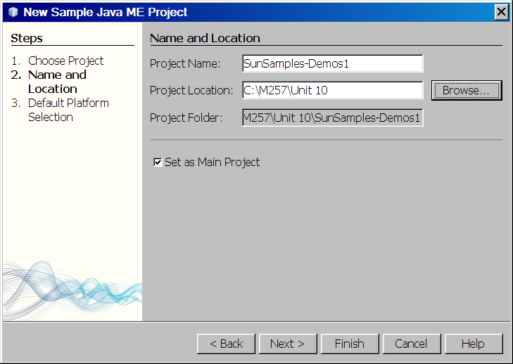 Screengrab of NetBeans New Project window in its final status