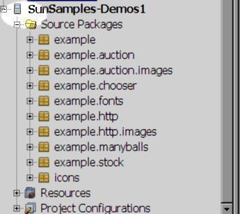 Screengrab of NetBeans Projects window