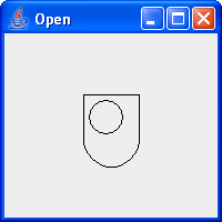 A simple line drawing of the OU logo.